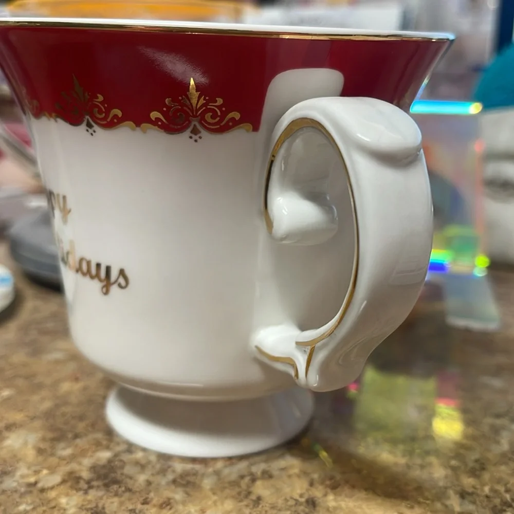 Francesca’s Happy Alcoholidays Footed Tea Cup